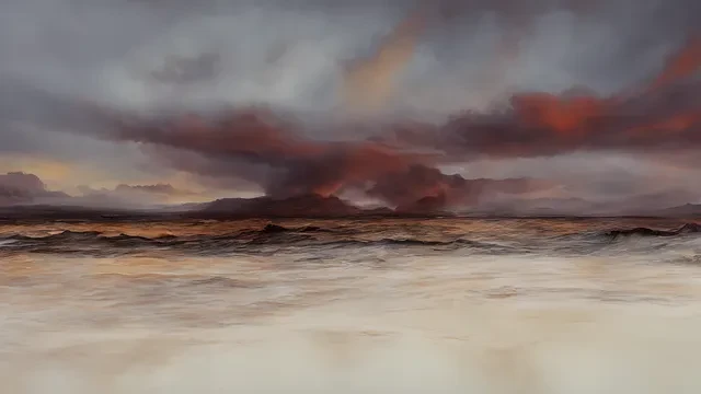 #1 Maroon Horizon Sunset