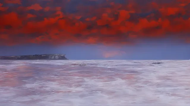 #40 Red Sky Over the Cliffs